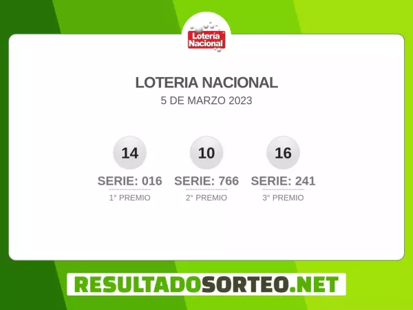 Lista Loteria Nacional JPS 5 de marzo 2023